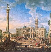 Panini, Giovanni Paolo The Plaza and Church of St. Maria Maggiore china oil painting reproduction